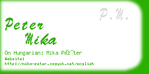 peter mika business card